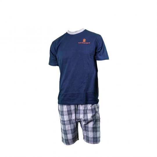 Ziggo Adult Pyjamas Navy and Grey Shorts 