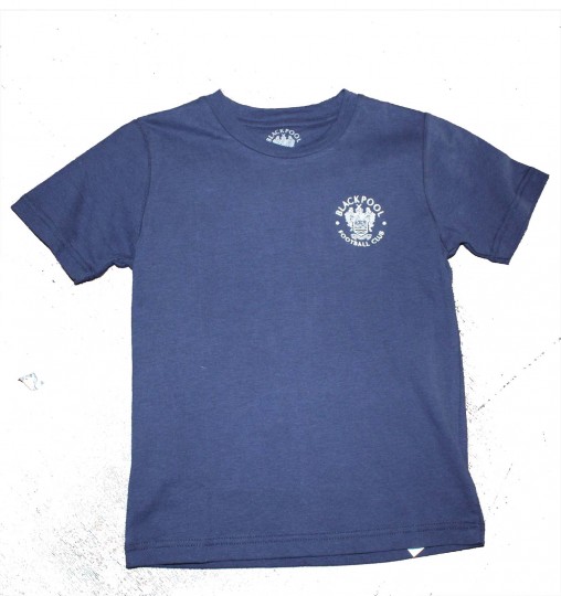 Junior T Shirt Navy Small Embroided Crest
