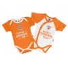 Pack of Two Body Suits Tangerine and White