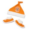 Hat & Bootie Set Tangerine and White