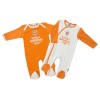 Pack of Two Sleep Suits Tangerine and White