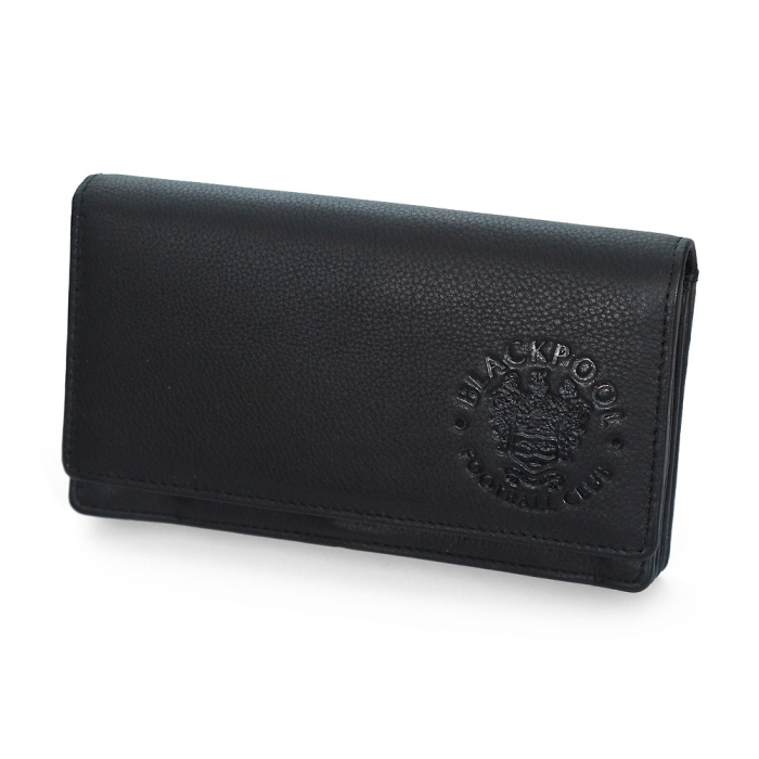 Black Leather Purse with crest