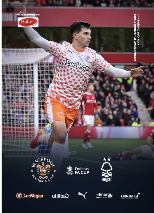 Programme Blackpool FC v Nott'm Forest FA Cup 