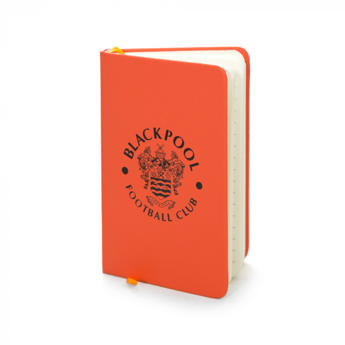 Black on Tangerine Hardback Mini A6 Notebook