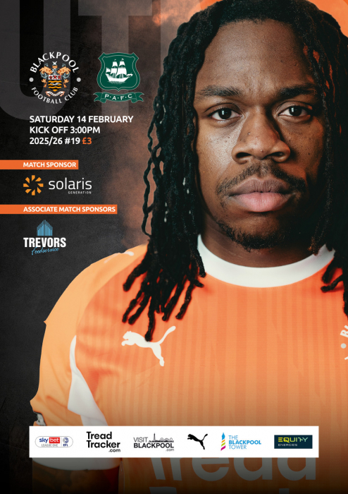 Programme Blackpool FC Plymouth Argyle FC