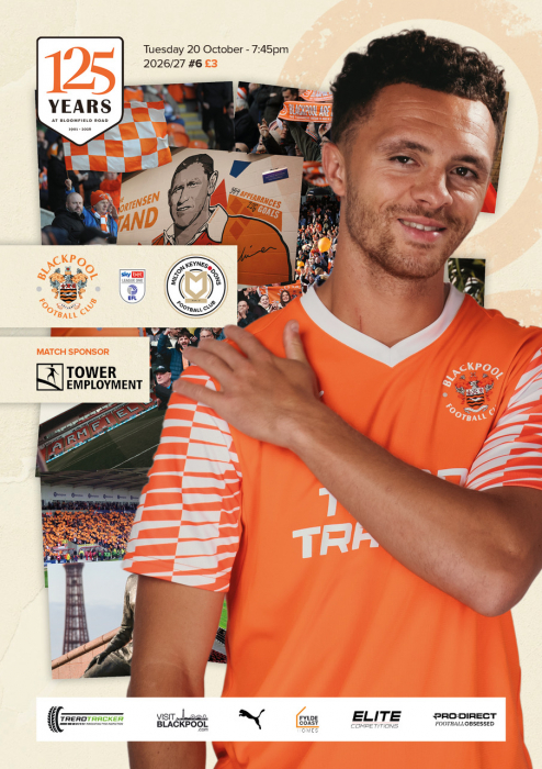 Programme Blackpool FC v MK Dons FC