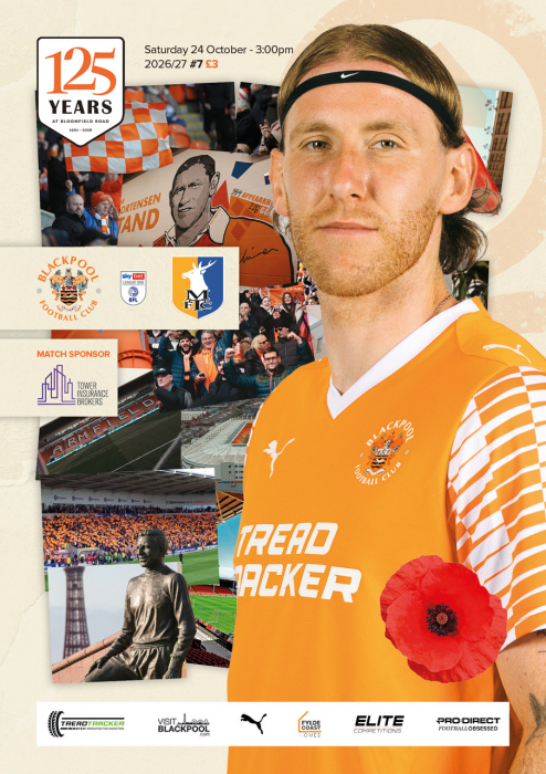 Programme Blackpool FC v Mansfield Town FC